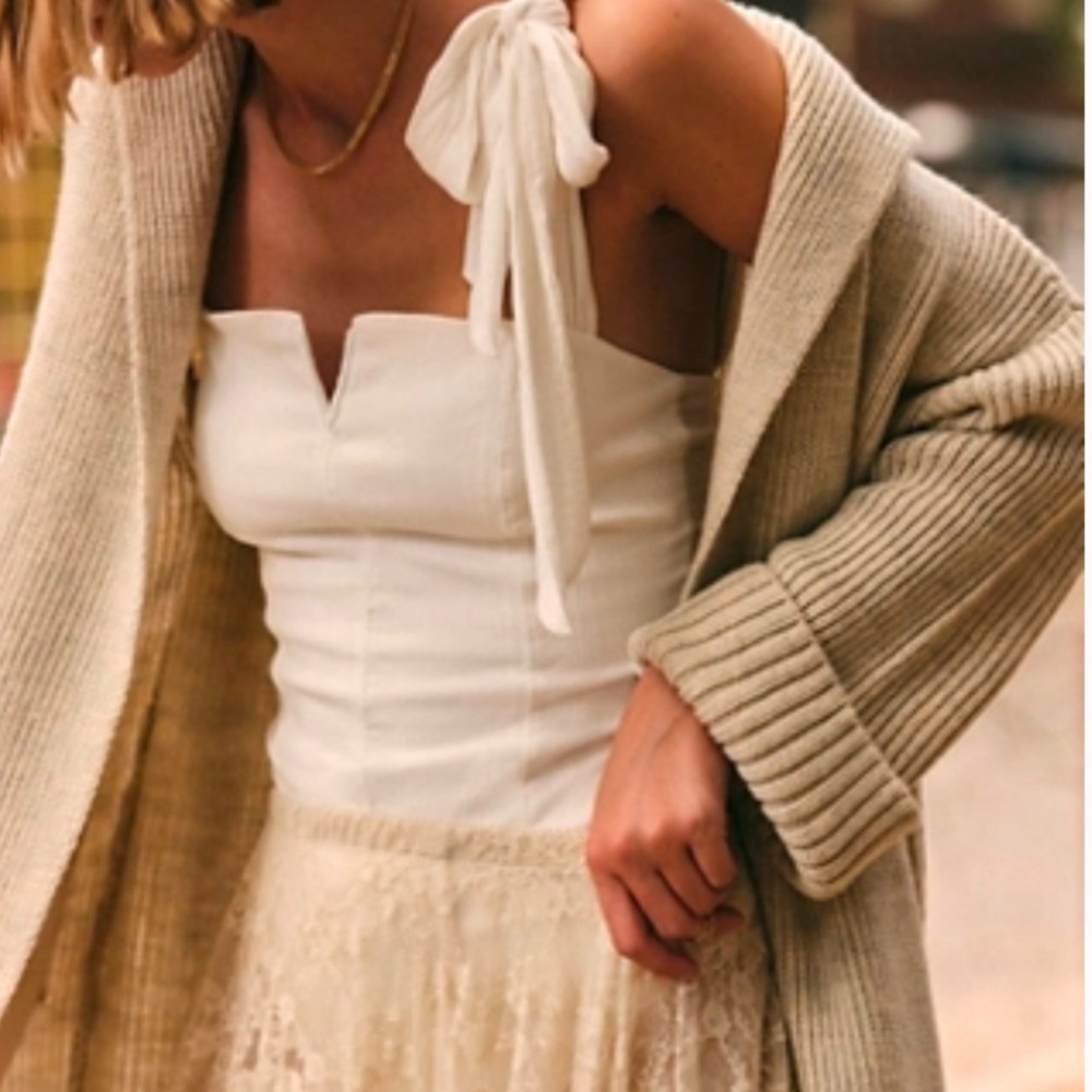 Free People Lola Bodysuit White